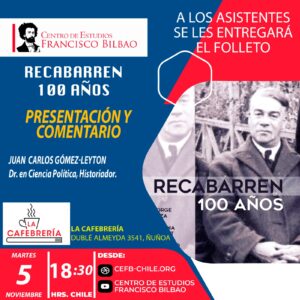 8 noviembre, libro "Recabarren 100 años" presentación J.C. Gómez-Leyton